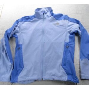 The North Face Apex Jacket Women Medium Blue Colorblock Adjustable Hem Zip Fleec